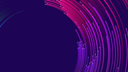 Ombre pink and purple circle with varying lines against a dark blue background, indicating the Milken Institute's Global Conference 2025.