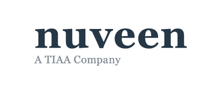 A logo for Nuveen (a TIAA Company), who is a sponsor for the Milken Institute's Global Conference 2025.